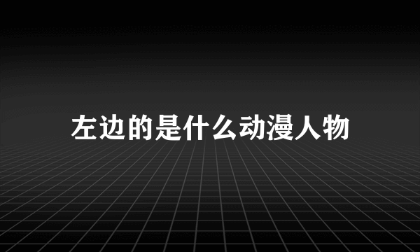 左边的是什么动漫人物