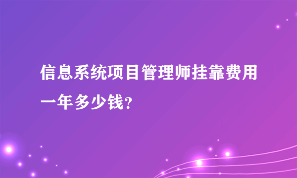 信息系统项目管理师挂靠费用一年多少钱？