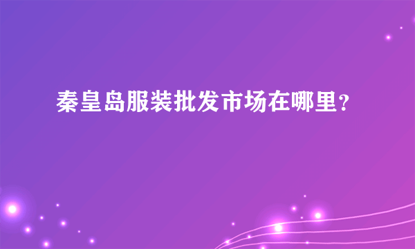 秦皇岛服装批发市场在哪里？