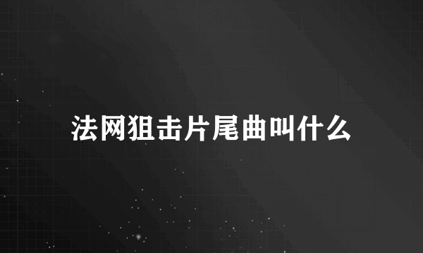 法网狙击片尾曲叫什么
