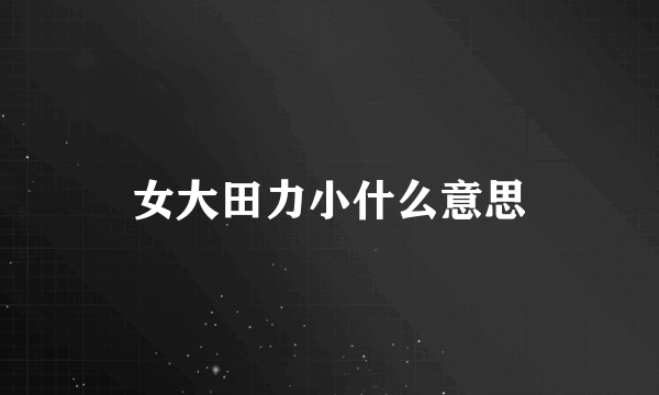 女大田力小什么意思