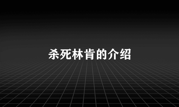 杀死林肯的介绍