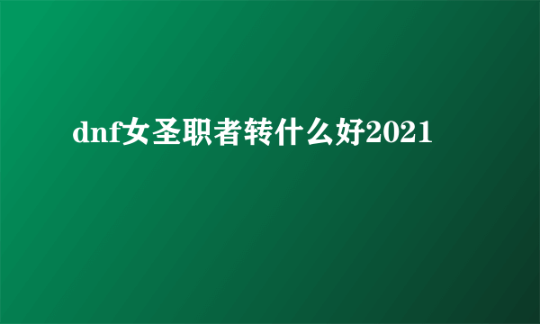 dnf女圣职者转什么好2021