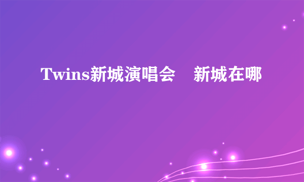 Twins新城演唱会　新城在哪