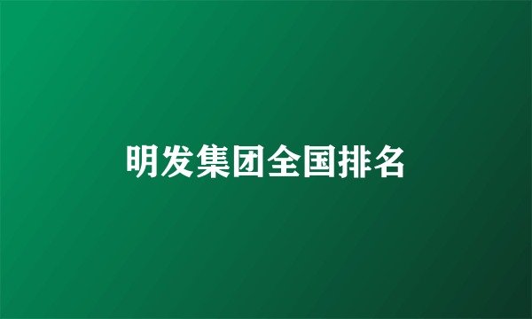 明发集团全国排名