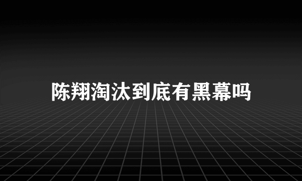 陈翔淘汰到底有黑幕吗
