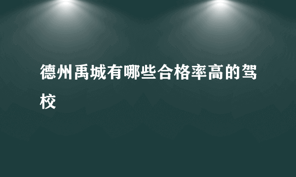 德州禹城有哪些合格率高的驾校