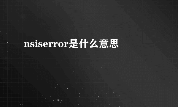 nsiserror是什么意思