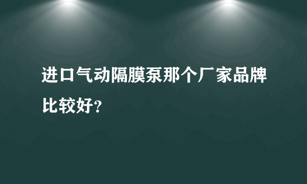 进口气动隔膜泵那个厂家品牌比较好？