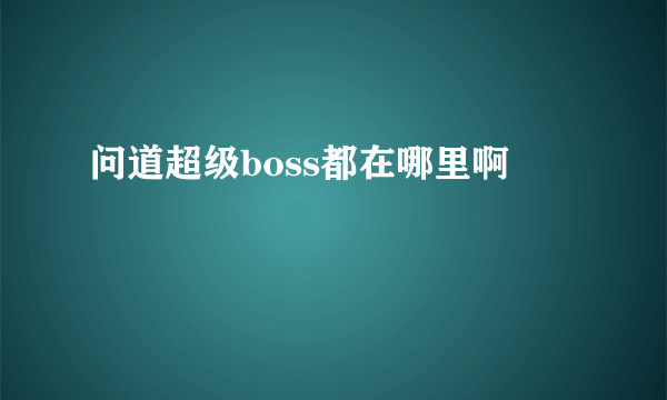 问道超级boss都在哪里啊