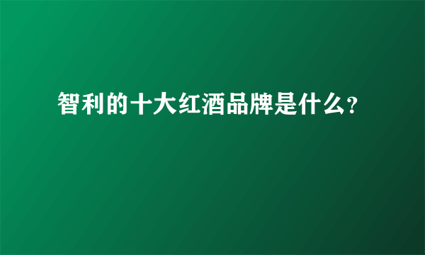 智利的十大红酒品牌是什么？