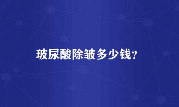 玻尿酸除皱多少钱？