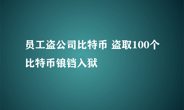 员工盗公司比特币 盗取100个比特币锒铛入狱