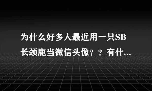 为什么好多人最近用一只SB长颈鹿当微信头像？？有什么寓意么？？？