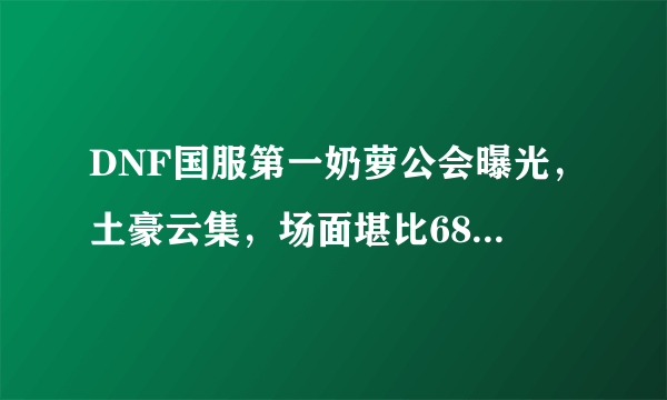 DNF国服第一奶萝公会曝光，土豪云集，场面堪比688事件，你有何看法？