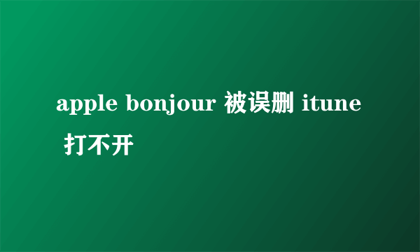 apple bonjour 被误删 itune 打不开