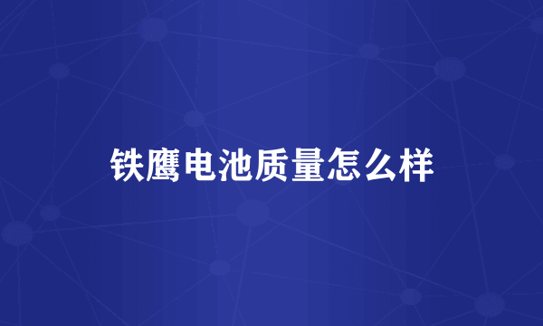 铁鹰电池质量怎么样