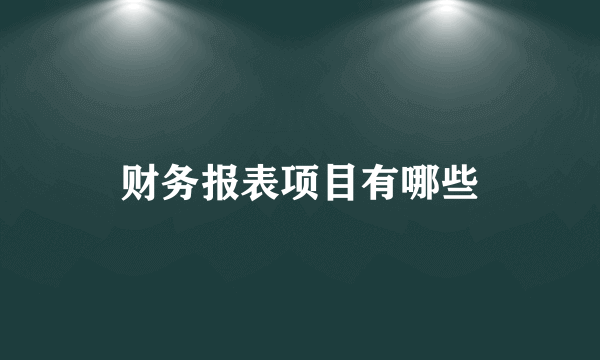 财务报表项目有哪些