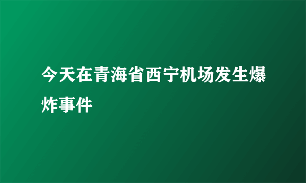 今天在青海省西宁机场发生爆炸事件
