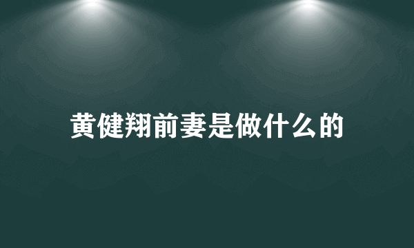 黄健翔前妻是做什么的
