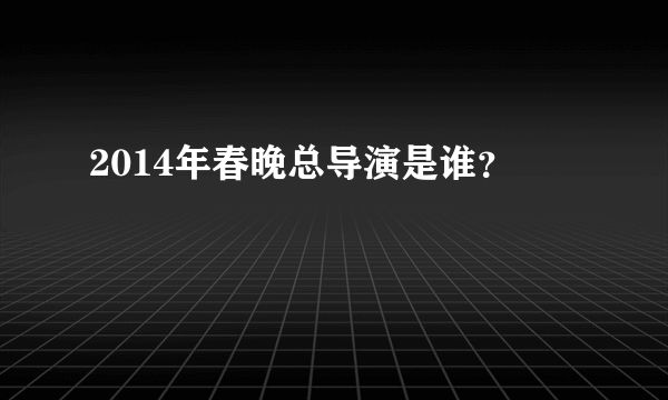 2014年春晚总导演是谁？