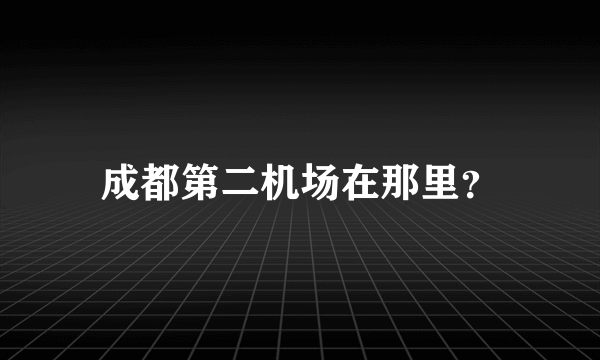 成都第二机场在那里？
