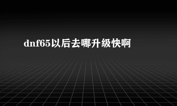 dnf65以后去哪升级快啊