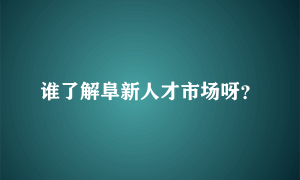 谁了解阜新人才市场呀？