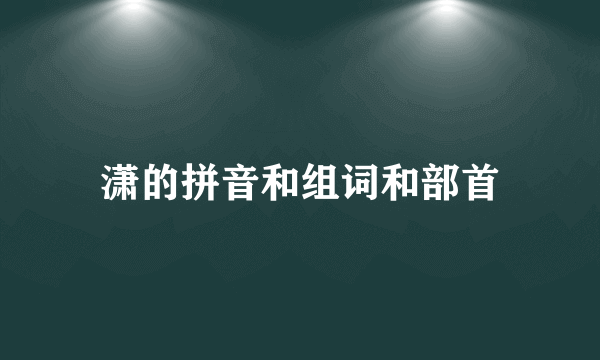 潇的拼音和组词和部首