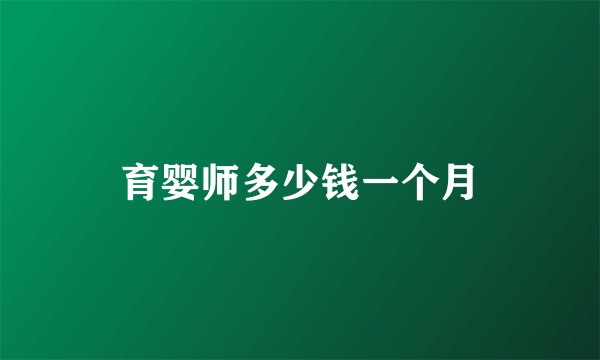 育婴师多少钱一个月