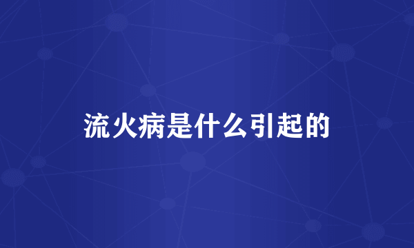 流火病是什么引起的