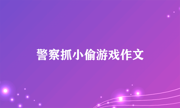 警察抓小偷游戏作文