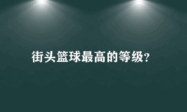街头篮球最高的等级？