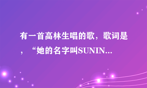 有一首高林生唱的歌，歌词是，“她的名字叫SUNING，SUNING”歌名叫什么？我想听。