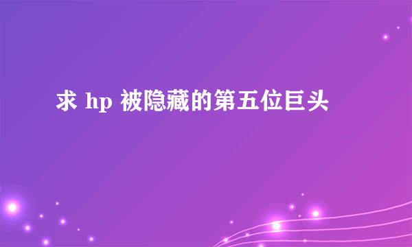 求 hp 被隐藏的第五位巨头