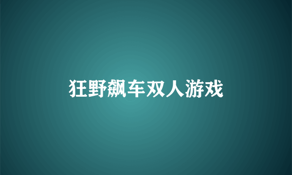 狂野飙车双人游戏