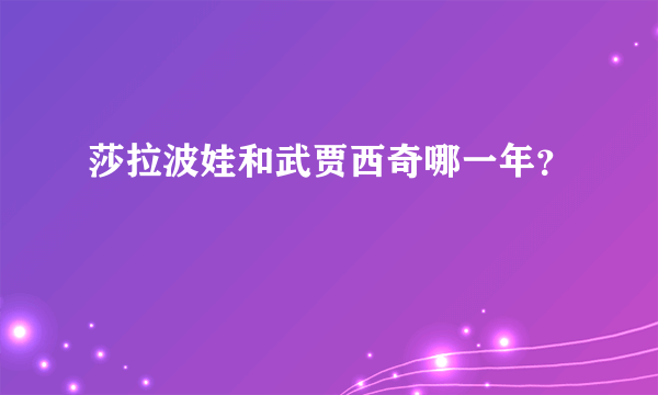 莎拉波娃和武贾西奇哪一年？