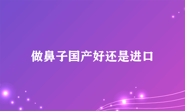 做鼻子国产好还是进口