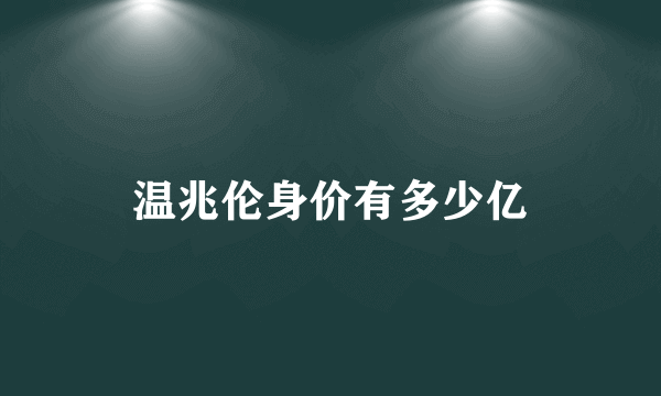 温兆伦身价有多少亿