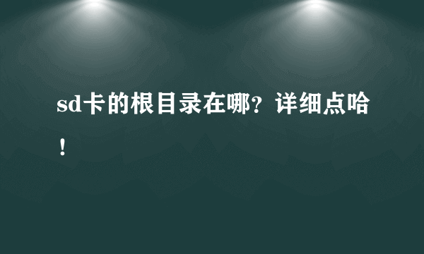 sd卡的根目录在哪？详细点哈！