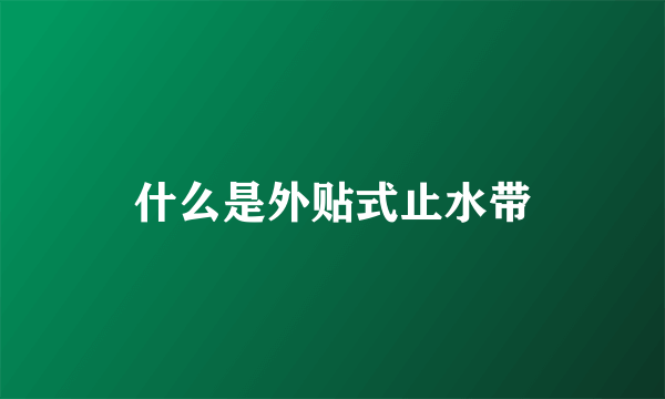 什么是外贴式止水带