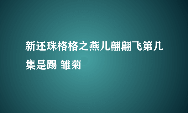 新还珠格格之燕儿翩翩飞第几集是踢 雏菊