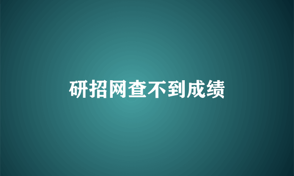 研招网查不到成绩