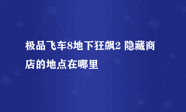 极品飞车8地下狂飙2 隐藏商店的地点在哪里