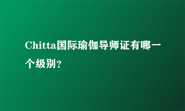 Chitta国际瑜伽导师证有哪一个级别？