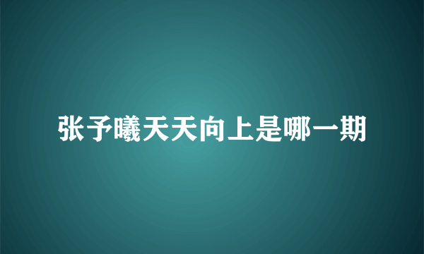 张予曦天天向上是哪一期
