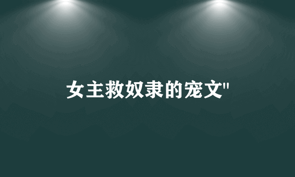 女主救奴隶的宠文