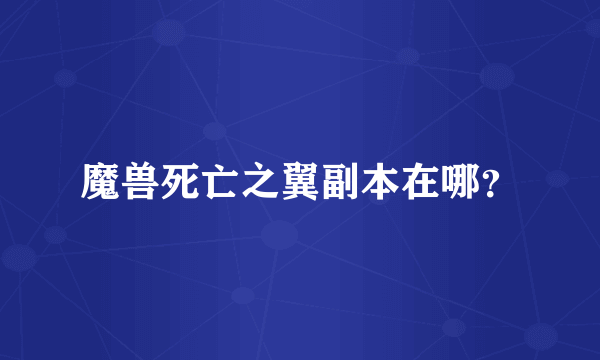 魔兽死亡之翼副本在哪？