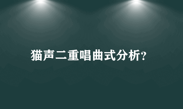 猫声二重唱曲式分析？