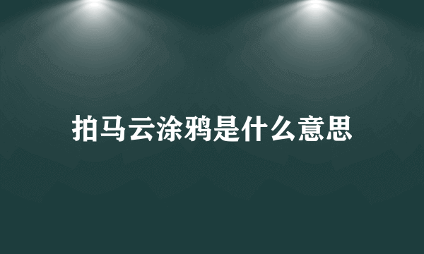 拍马云涂鸦是什么意思